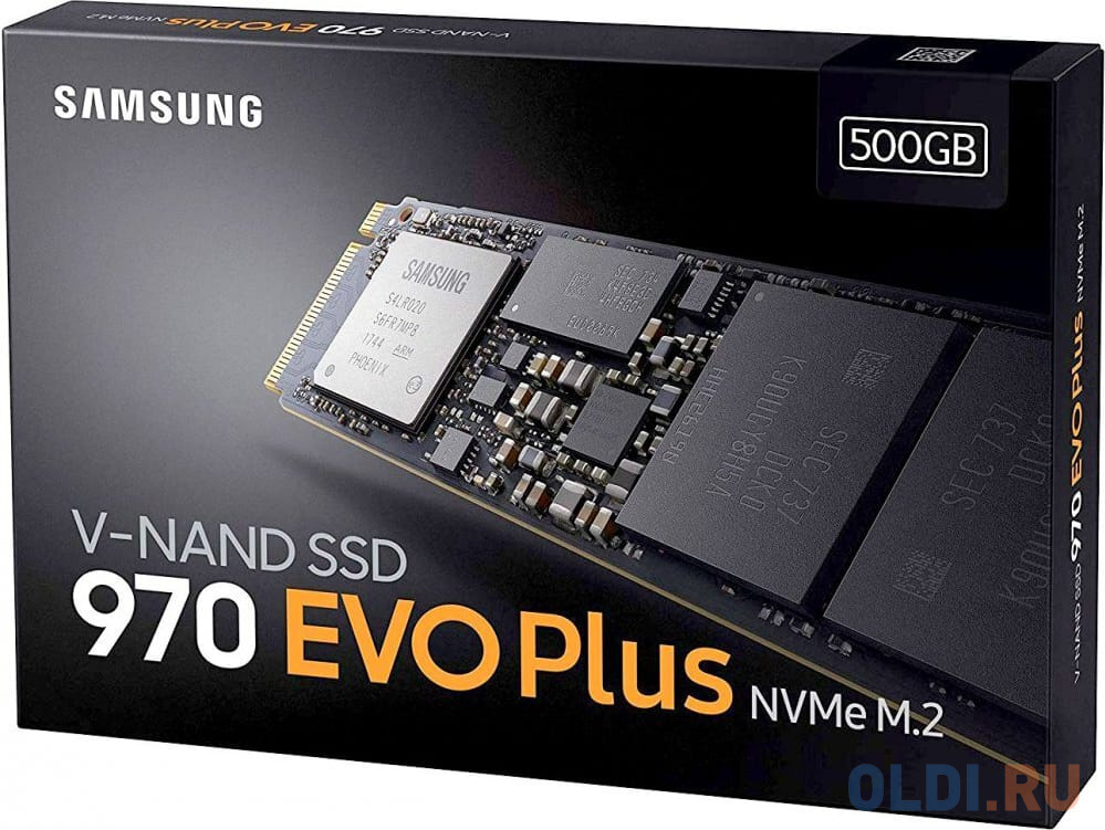 Твердотельный диск 500GB Samsung 970 EVO plus, M.2, PCI-E 3.0 x4, 3D TLC NAND [R/W - 3500/3200 MB/s]