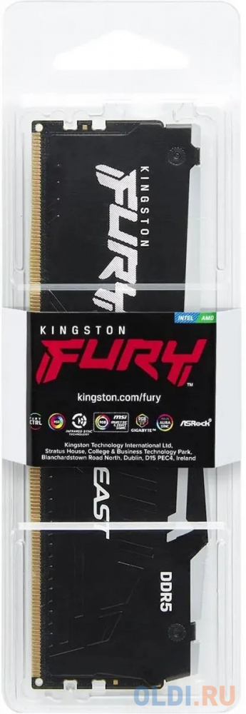 Память 8GB Kingston DDR5 4800 DIMM FURY Beast RGB Gaming Memory KF548C38BBA-8 Non-ECC, , CL38 , 1.1V, 1RX16, RTL (328455) в Москвe