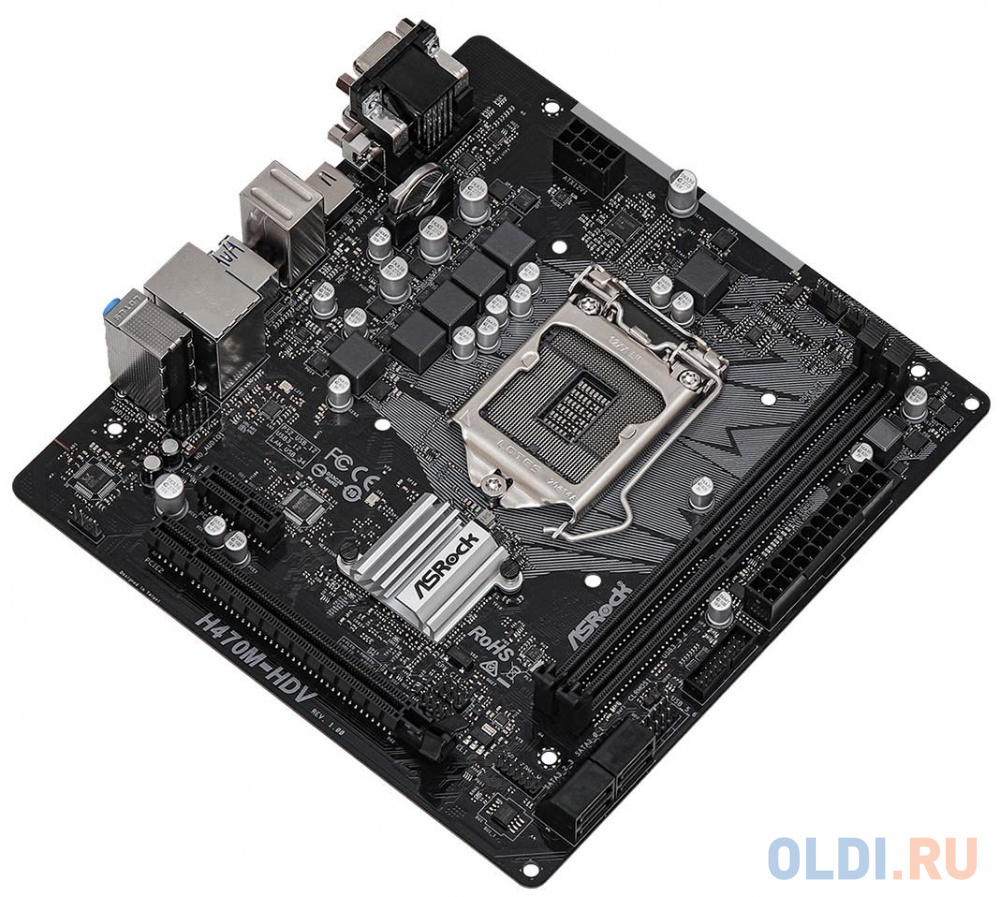 Материнская плата ASRock H470M-HDV Socket 1200 H470 2xDDR4 1xPCI-E 16x 1xPCI-E 1x 4 mATX Retail