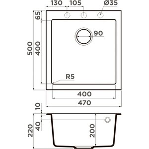 Кухонная мойка Omoikiri Bosen 47 SA бежевая (4993588)