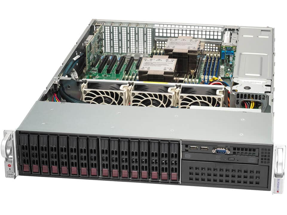 Серверная платформа SuperMicro 221P-C9RT, 2xLGA4677, 16xDDR5, 16x2.5 HDD HS, 2xM.2-PCI-E, AOC-S3908L-H8iR-16DD, 2x10GLAN, IPMI, Redundant 2x1200 Вт, 2U (SYS-221P-C9RT)