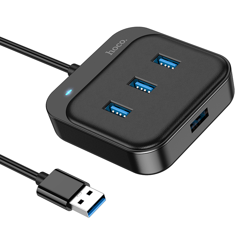 Хаб USB Hoco HB31 1xUSB 3.0 + 4xUSB 3.0 Black 6931474784872