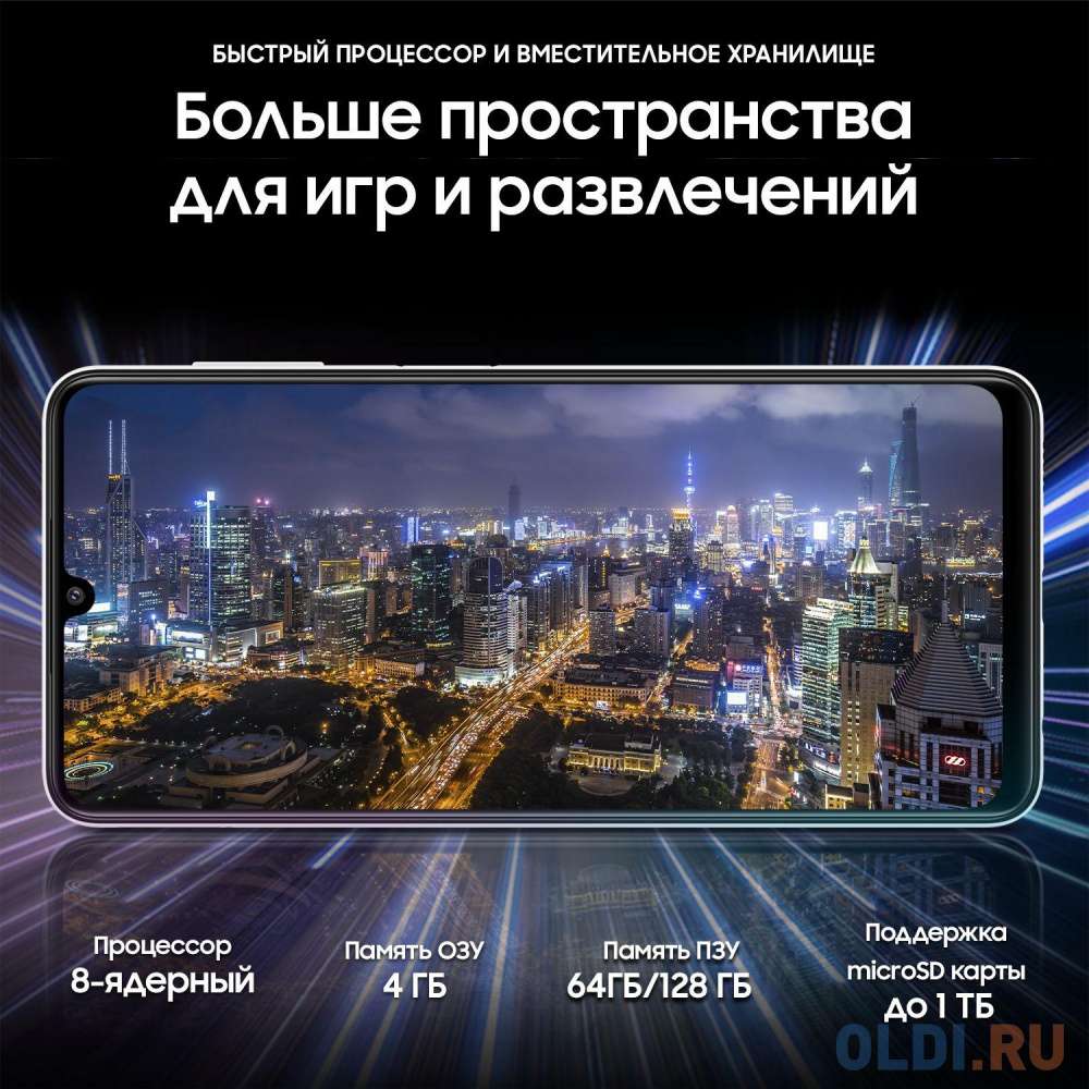 Смартфон Samsung SM-A225F Galaxy A22 64Gb 4Gb белый моноблок 3G 4G 2Sim 6.4" 720x1600 Android 11 48Mpix 802.11 b/g/n/ac NFC GPS GSM900/1800 GSM19 в Москвe