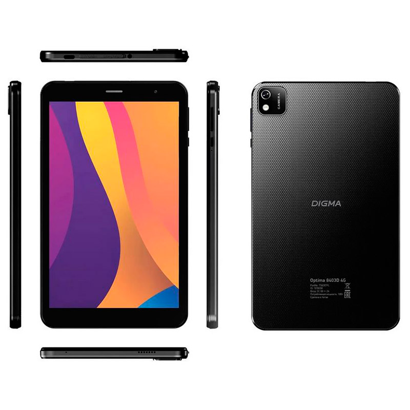 Планшет Digma Optima 8403D 4G (Unisoc T310 1.8Ghz/4096Mb/64Gb/4G/Wi-Fi/Bluetooth/Cam/8.0/1280x800/Android)