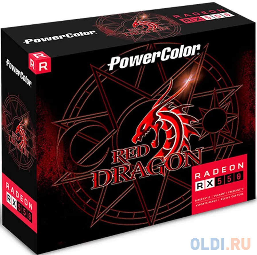 Видеокарта PowerColor RX550 Red Dragon 2GB GDDR5 64bit DVI-D HDMI 1FAN RTL