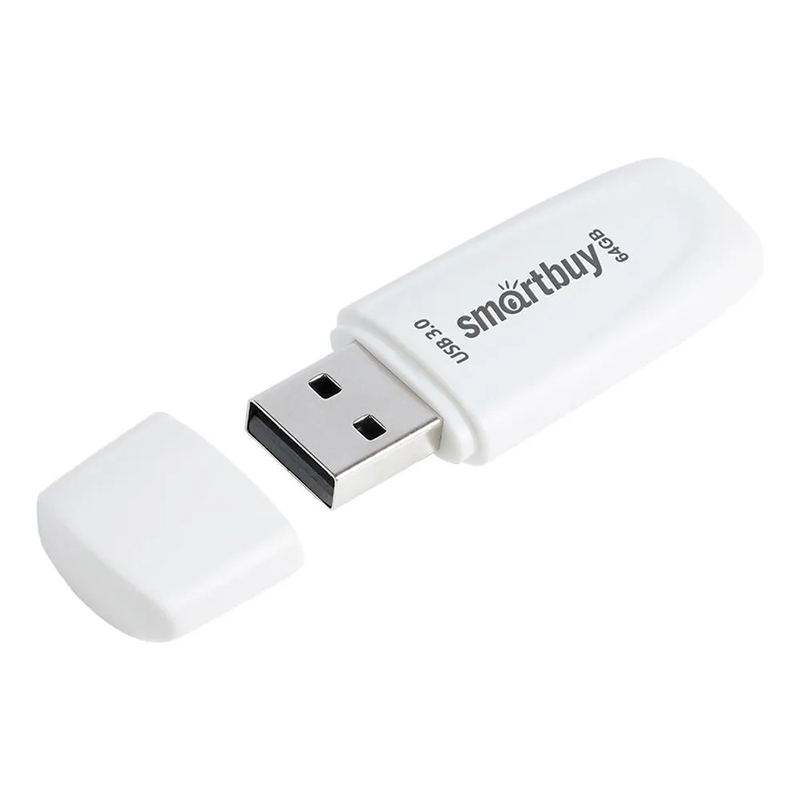 USB Flash Drive 64Gb - SmartBuy Scout USB 3.1 White SB064GB3SCW