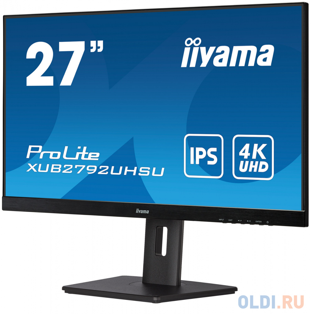 Монитор Iiyama 27" XUB2792UHSU-B5 черный IPS LED 16:9 DVI HDMI M/M матовая HAS Piv 350cd 178гр/178гр 3840x2160 60Hz DP 4K USB 6.7кг в Москвe