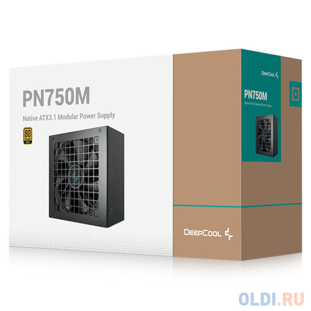 Deepcool PN750M (ATX 3.1, 750W, Full Cable Management, PWM 120mm fan, Active PFC, 80+ GOLD, Gen5 PCIe) RET