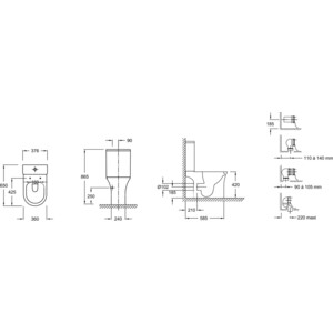 Унитаз-компакт безободковый Jacob Delafon Aleo Rimless с сиденьем микролифт (UJAL102-0, ETAL212-0, E33127-0)