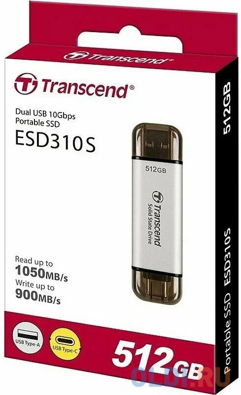 Внешний твердотельный диск 512GB, External SSD, ESD310S, USB 10Gbps