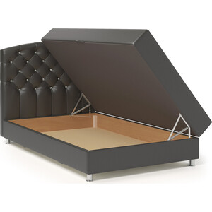 Кровать Шарм-Дизайн Премиум Люкс 140 Корфу коричневый и экокожа шоколад