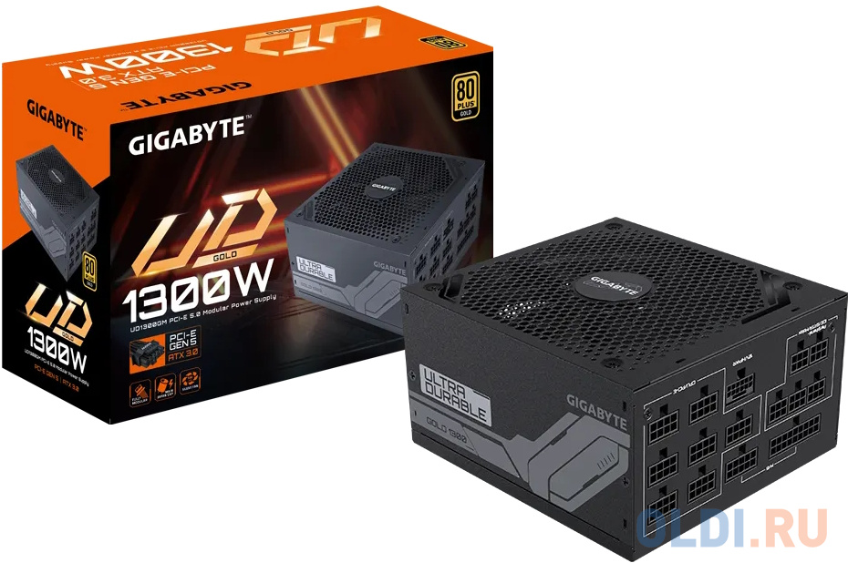 Блок питания Gigabyte ATX 1300W GP-UD1300GM PG5 Gen.5 80+ gold (24+4+4pin) APFC 120mm fan 8xSATA Cab Manag RTL