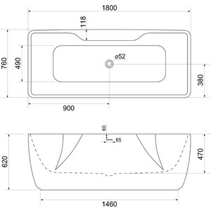 Акриловая ванна BelBagno 180х76 (BB110-180-76)