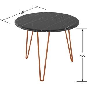 Стол журнальный Мебелик РИД Купер 430 черный мрамор в Москвe