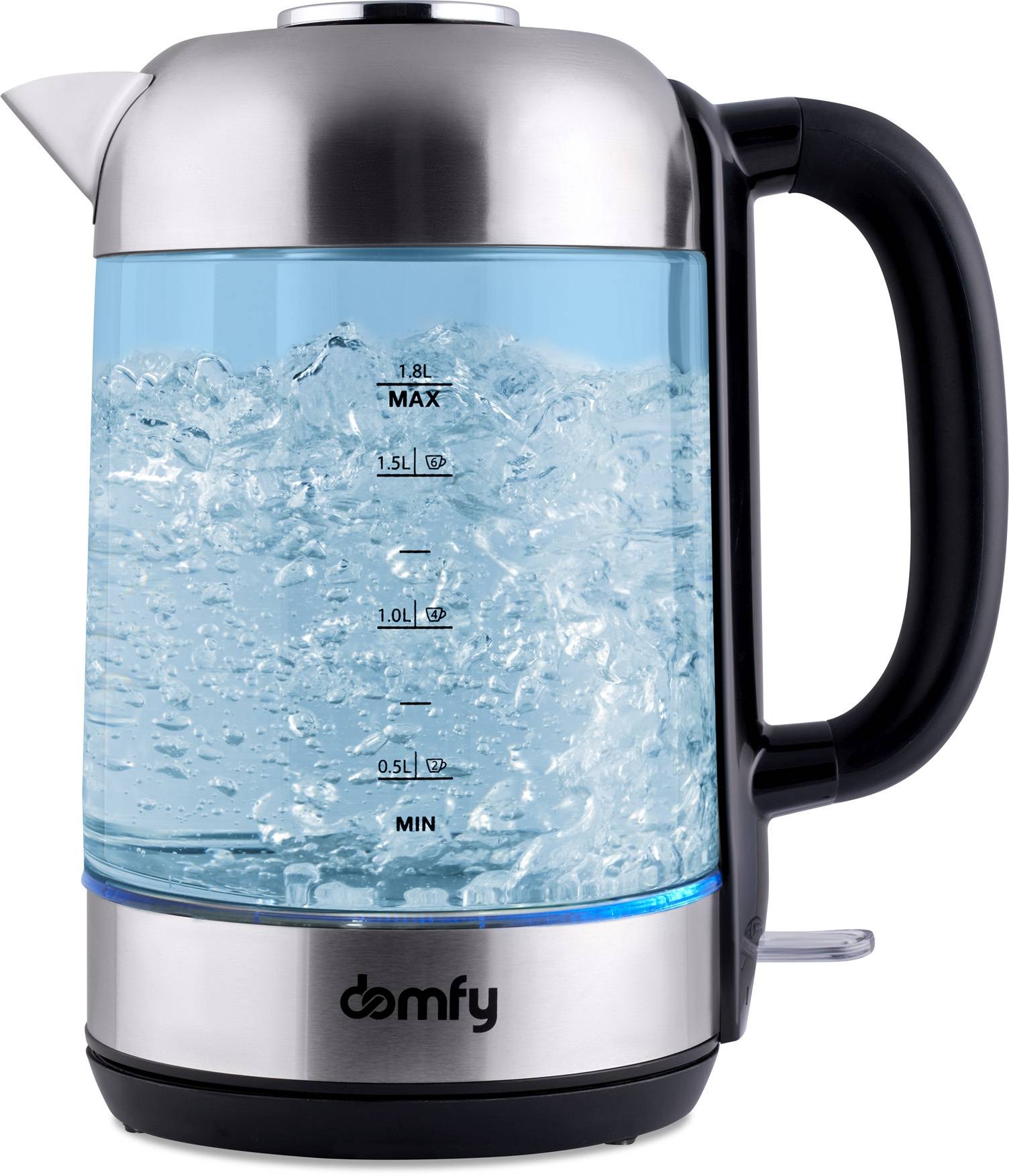 Чайник электрический Domfy DSM-EK401 черный/прозрачный, стекло