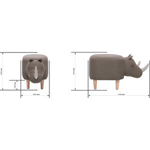 Пуф Leset Rhino combi ткань Milos 16/Milos 02