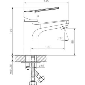 Комплект смесителей Decoroom для раковины и ванны, с душем, хром (DR22011, DR22036)