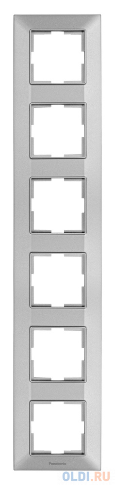Рамка Panasonic Arkedia Slim WNTF08162SL-RU 6x вертикальный монтаж пластик серебро (упак.:1шт)