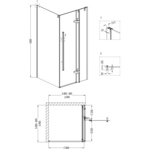 Душевой уголок Grossman Style 90x90 с поддоном, прозрачный, хром (GR-6090, GR-119109020)