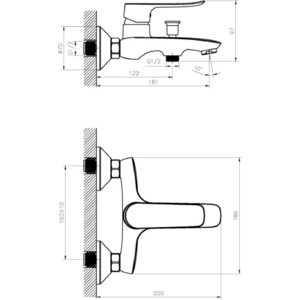 Смеситель для ванны Agger Nice хром (A2510000)