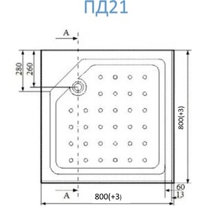 Душевой поддон Triton 80x80 на каркасе (Щ0000038719)