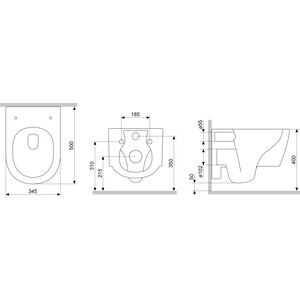 Комплект унитаза Damixa Jupiter с инсталляцией Grohe, сиденье микролифт (DX77C1700SC, 38772001)