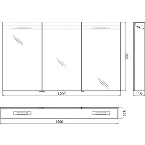 Зеркальный шкаф BelBagno (SPC-3A-DL-BL-1200)