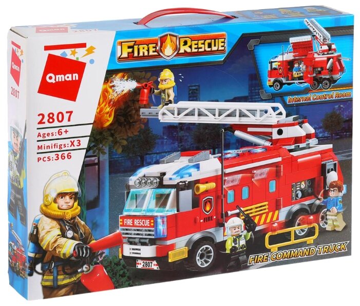 Конструктор Qman "Пожарные службы: Пожарная машина", деталей: 367 (C2807)