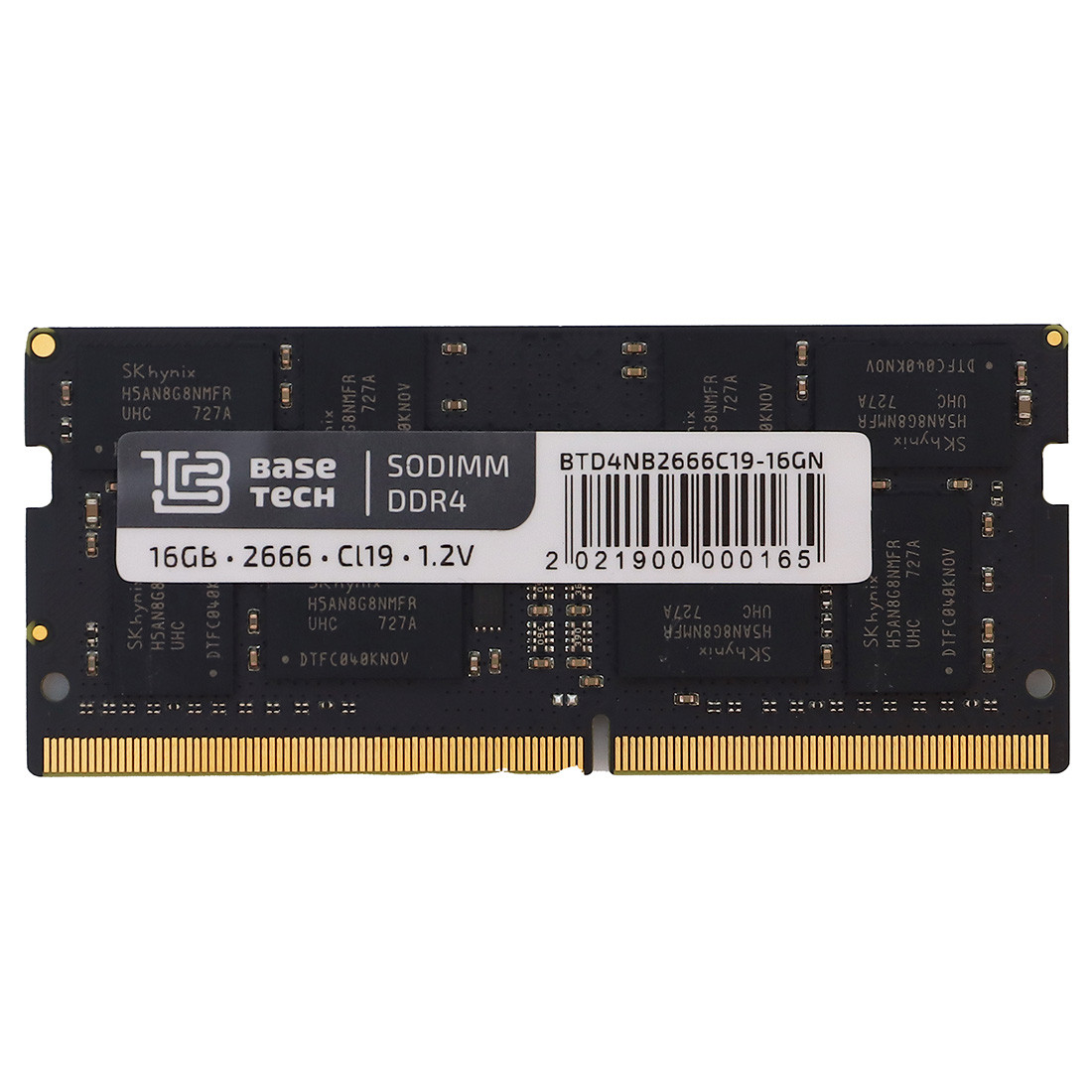 Память DDR4 SODIMM 16Gb, 2666MHz, CL19, 1.2 В, BaseTech (BTD4NB2666C19-16GN) Bulk (OEM)
