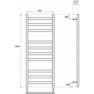 Полотенцесушитель водяной Point Меркурий П10 500x1000 белый (PN83150W) в Москвe