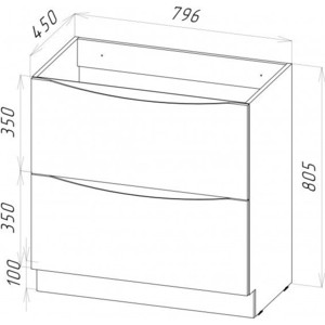 Тумба под раковину BelBagno Marino 80x80 bianco lucido (MARINO-800-2C-PIA-BL-P)