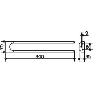 Полотенцедержатель Keuco Moll двойной 340мм (12719010000)