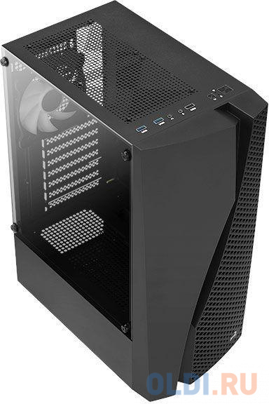 Корпус microATX Aerocool Wave-G-BK-v2 Без БП чёрный