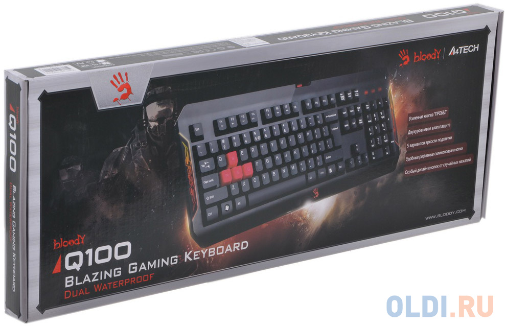 Клавиатура A4Tech Bloody Q100 черный USB Gamer