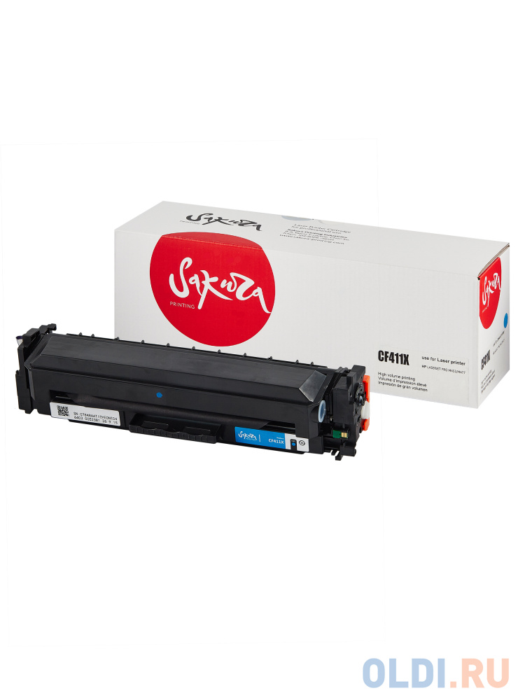 Картридж Sakura CF411X (410X) для HP LJ M452nw/LJ M452dn/LJ M477fnw/LJ M477fdw/LJ M477fdn/LJ m377dw, голубой, 5000 к.