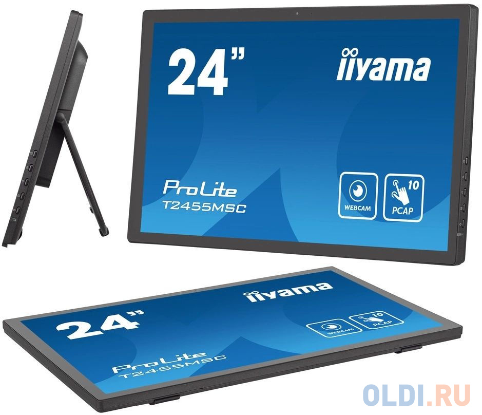 Монитор Iiyama 23.8" ProLite T2455MSC-B1 черный IPS LED 16:9 HDMI M/M глянцевая 1000:1 400cd 178гр/178гр 1920x1080 60Hz DP FHD USB Touch 4.4кг