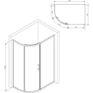 Душевой уголок Am.Pm Like 120x80 тонированный, матовый хром (W83G-302U120CG64)