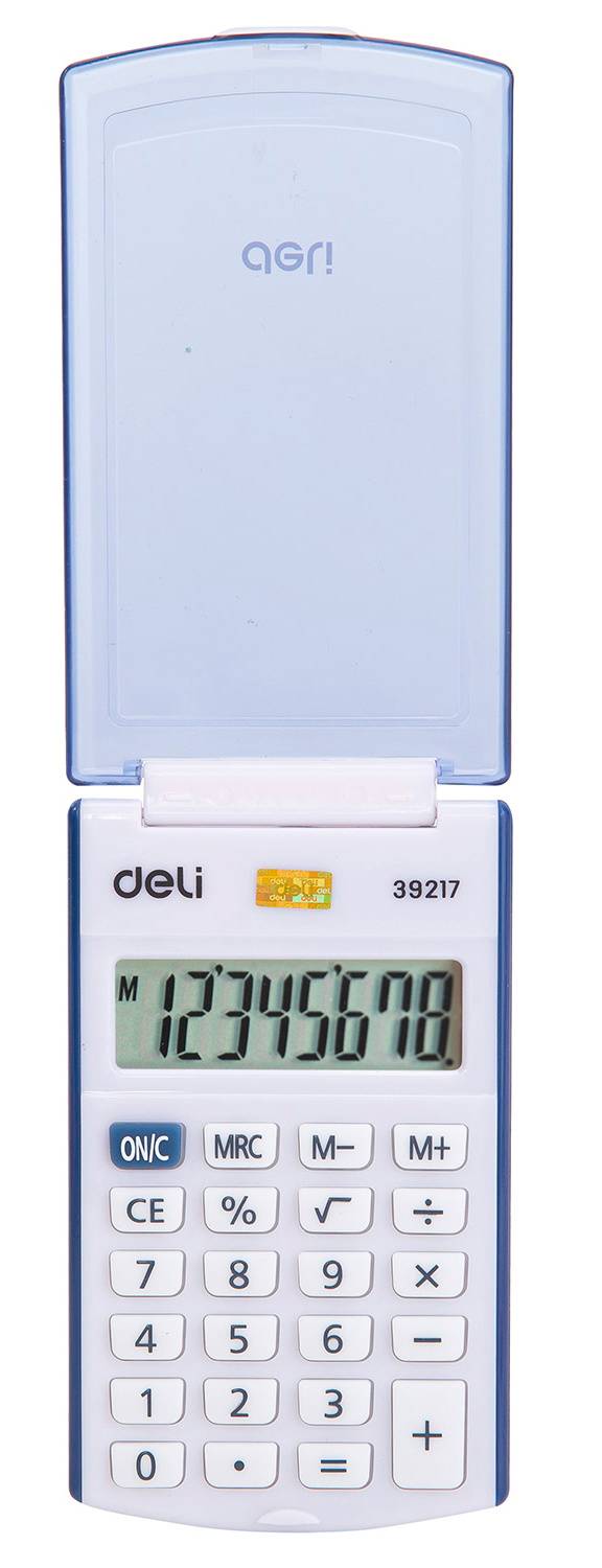 Калькулятор карманный Deli E39217/BLUE синий