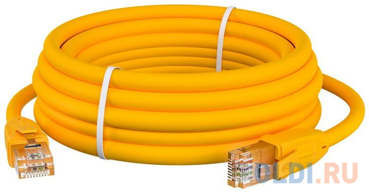 GCR Патч-корд прямой 10.0m UTP кат.6, желтый, 24 AWG, литой, ethernet high speed, RJ45, T568B, GCR-52377