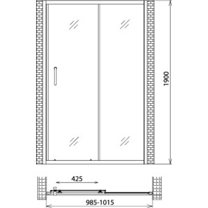 Душевая дверь Gemy Victoria 100х190 матовый, хром (S30191HM) в Москвe