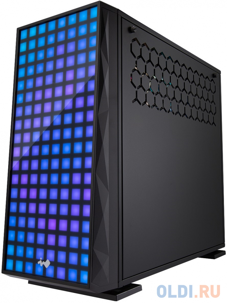 In-Win CF06CX (309 Gaming)BL  U3*2+TypeC *1+A, LED Mode button, black color, Saturn ASN120 fan*4 (top*3, rear*1),  glass side panel, LED RGB F/P with/