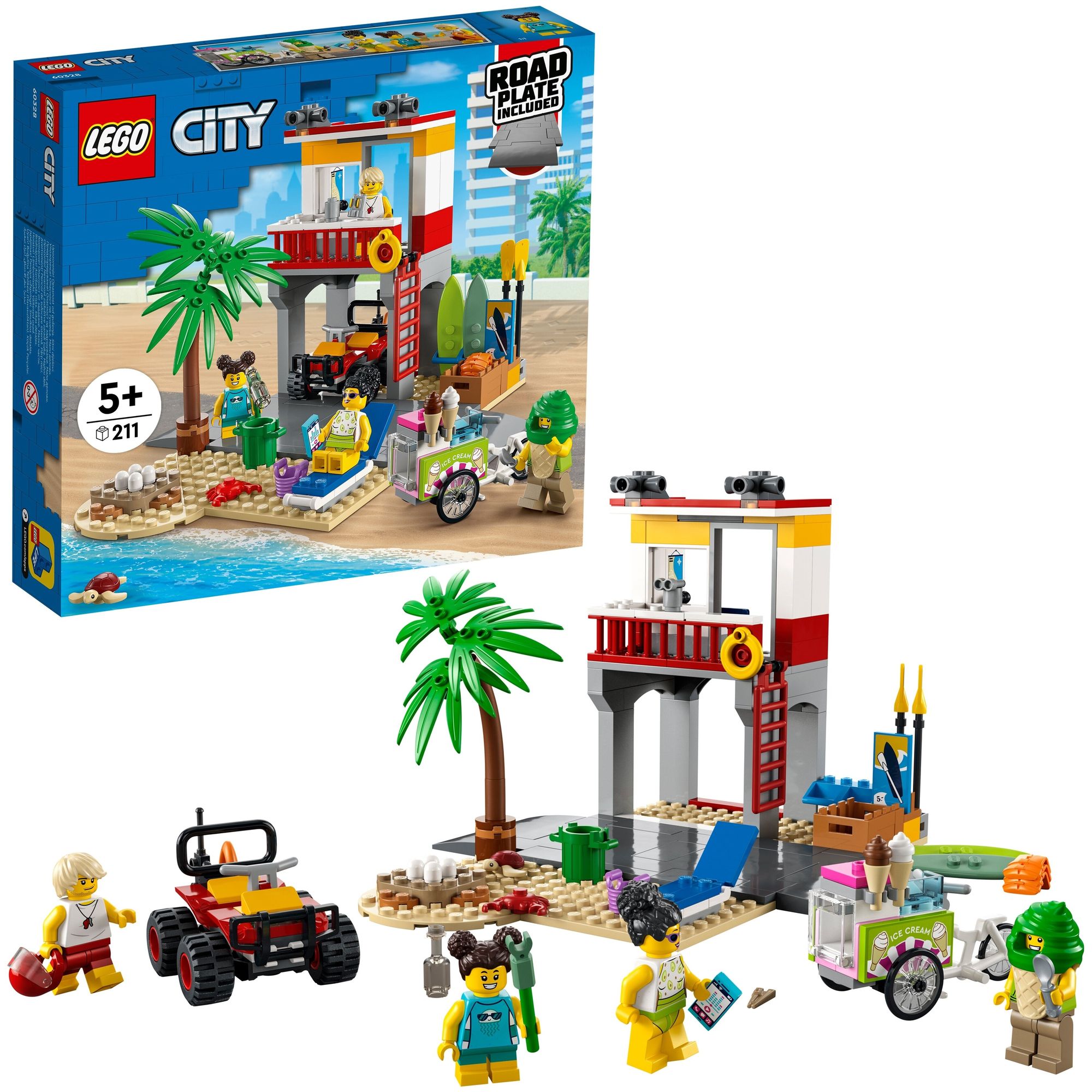 Конструктор LEGO 60328 City Beach Lifeguard Station (Пост спасателей на пляже)