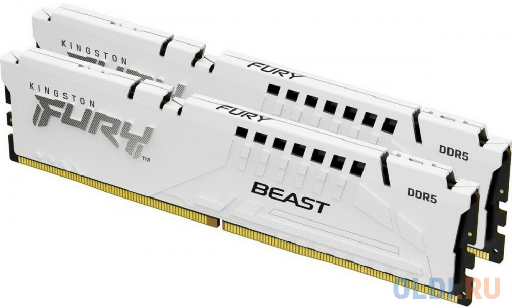 Модуль памяти Kingston 32GB (2x16GB) DDR5 6000MT/s CL36 FURY Beast White EXPO Non-ECC Unbuffered DIMM (Kit of 2) 1RX8 36-44-44 1.35V 288-pin 16Gbit в Москвe