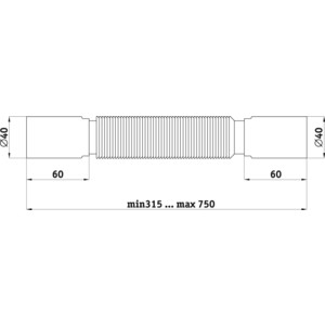 Гофра для сифона АНИ пласт 40х40 без гайки (K404)