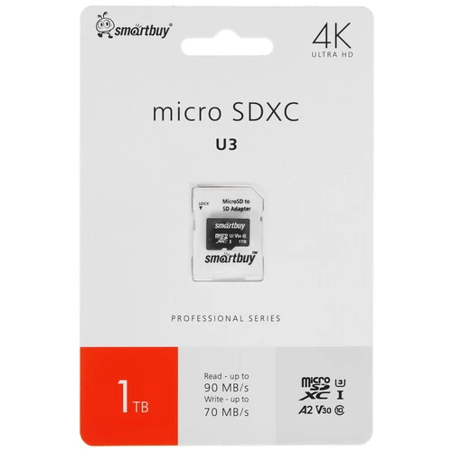 Карта памяти 1Tb microSDXC Sandisk Ultra Class 10 UHS-I U3 V30 A2 + адаптер (SB1TBSDP01) в Москвe