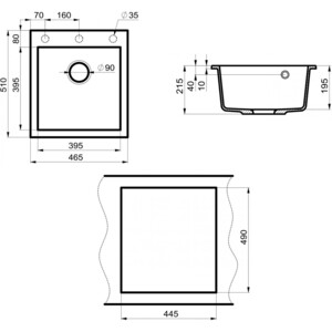 Кухонная мойка Point Моко 47 черная (PN3006B)