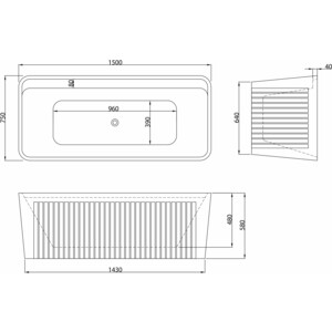 Акриловая ванна Grossman Cristal 150x75 белая глянцевая (GR-28021) в Москвe