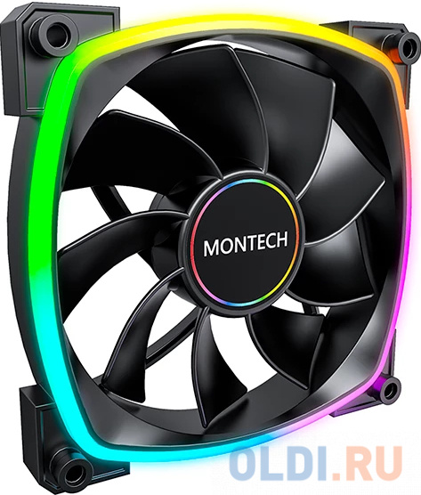 Вентилятор для корпуса Montech RX140 Reverse ARGB 140х140x25 черный 4-pin 27.9дБ (RX140 PWM BLACK) Ret в Москвe