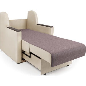 Кресло-кровать Шарм-Дизайн Аккорд Д рогожка латте и экокожа беж