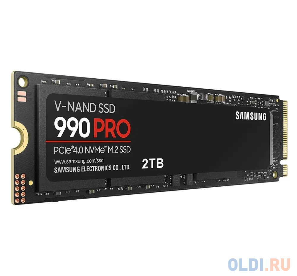 Твердотельный накопитель/ Samsung SSD 990 PRO, 2000GB, M.2(22x80mm), NVMe 2.0, PCIe 4.0 x4, V-NAND TLC, R/W 7450/6900MB/s, IOPs 1 400 000/1 550 000, D